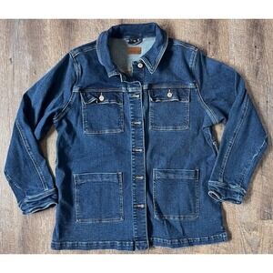 Judy Blue Denim Jean Jacket Utility button up with‎ pockets size 1X